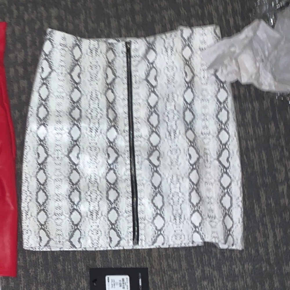 Snakeskin mini skirt